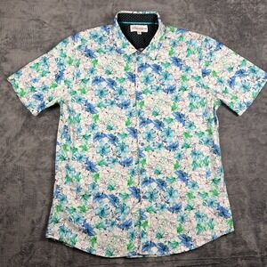 Thomas Sterling Hawaiian Shirt Mens XL Multicolor Floral Tropical Button Up